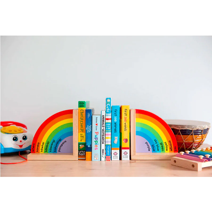 Bookends Rainbow Te Reo/English Beach 'n Bach Decor